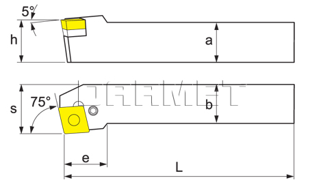 Nóż tokarski składany do toczenia zewnętrznego: PCKNL-2525-M16